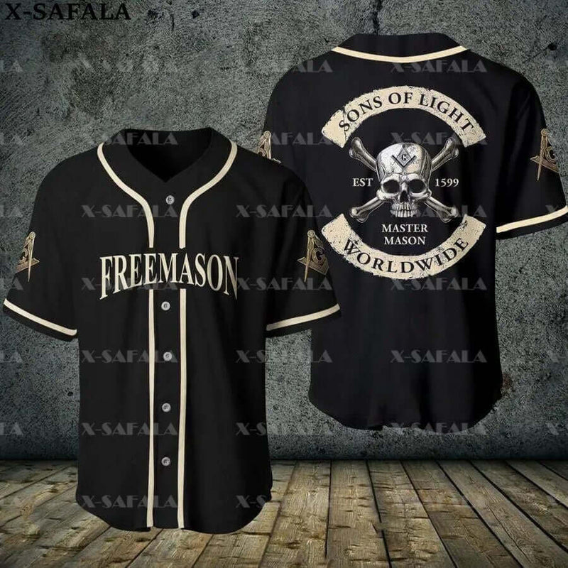 Custom Name Love FREEMASON Baseball Jersey Summer Men's Oversized Tee