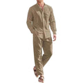 "Men's Classic Two-Piece Suit: Casual Cotton Linen Set"