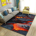 "Vibrant 3D Volcano Area Rug: Perfect Living Room & Kid's Play Mat"