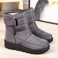 "Cozy and Stylish Women's Snow Boots: Slip-On, Waterproof, and Plush"