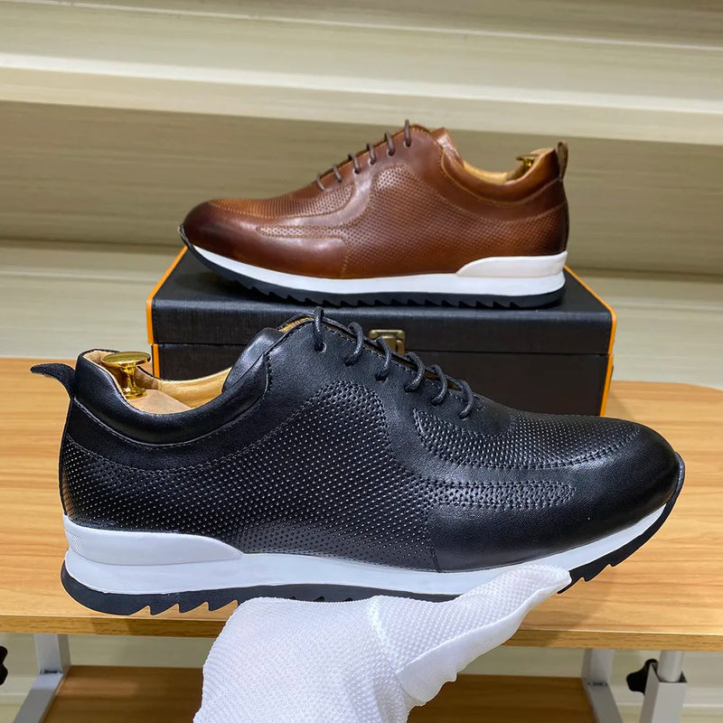 Luxury Mens Sneakers Genuine Leather Casual Shoes for Men