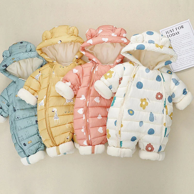 Warm Winter Wear for Baby Boys & Girls | Cotton Overalls Snowsuit"