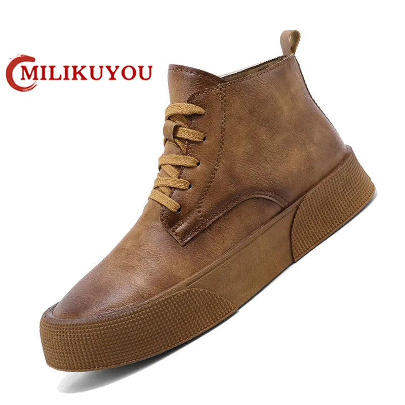 Men Fashion High Quality Leather Classic Man Brand Durable Casual Shoes