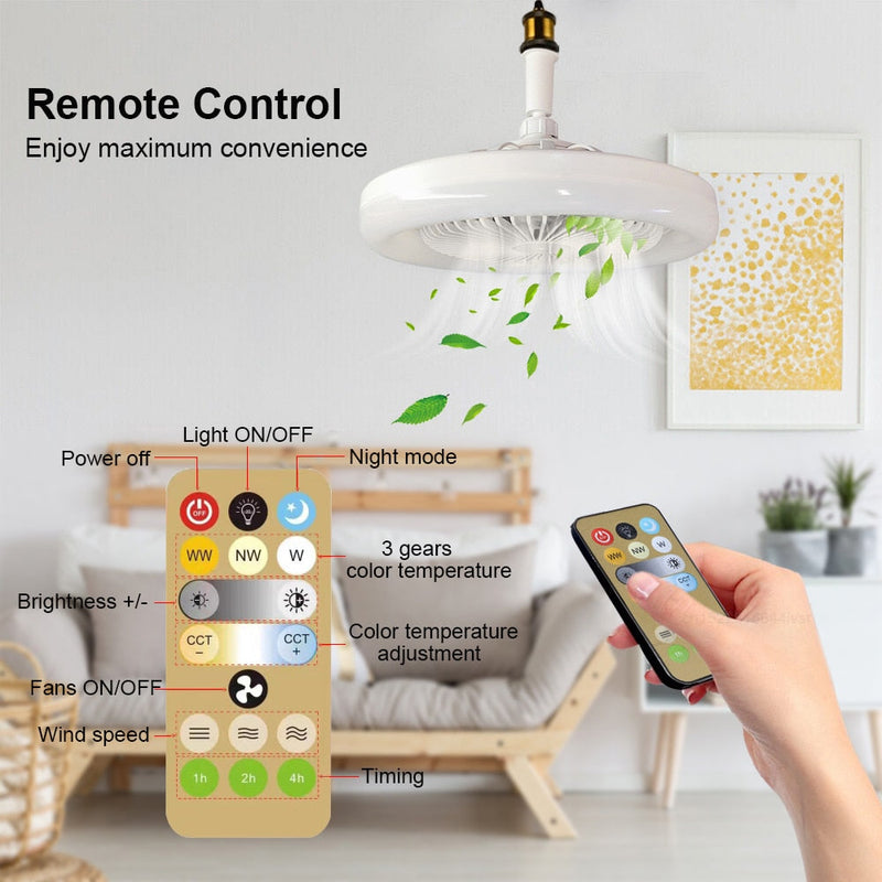 Rotation Way Ceiling Fan  with 3 Wind Modes and Remote Control Functionality