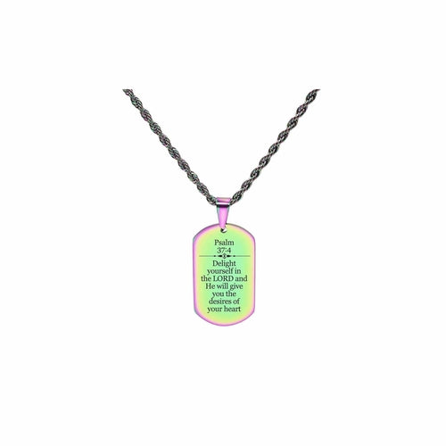 Premium stainless steel necklace Scripture Tag Necklace