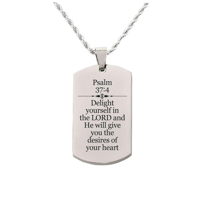 Premium stainless steel necklace Scripture Tag Necklace