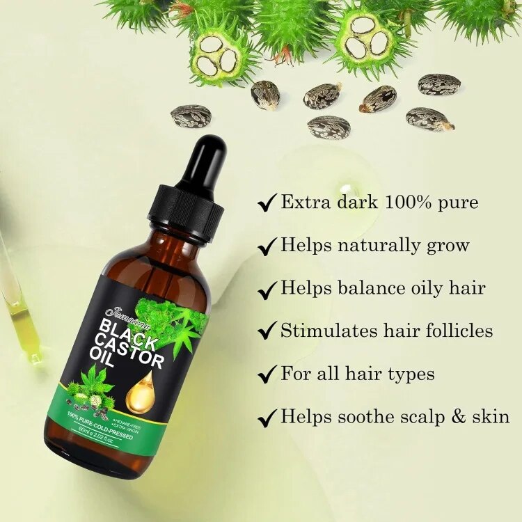 120ml Castor Oil: Organic Serum for Hair Growth and Skin Health