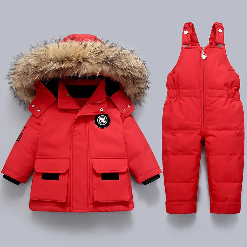 Kids' Winter Warm Down Jacket & Jumpsuit Set (Boys & Girls)