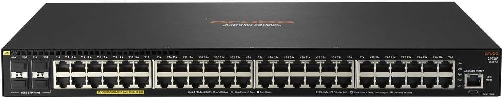 HPE Aruba JL256A#ABA 2930F 48G PoE+ 4 SFP+ Switch