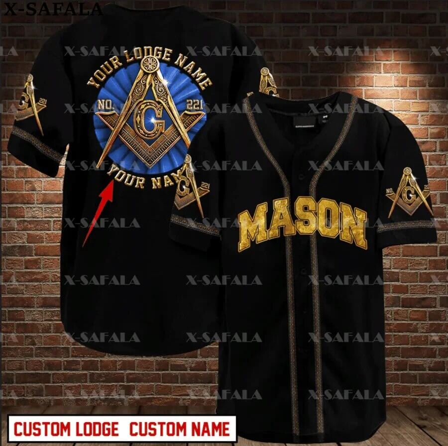 Custom Name Love FREEMASON Baseball Jersey Summer Men's Oversized Tee