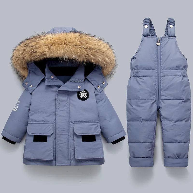 Kids' Winter Warm Down Jacket & Jumpsuit Set (Boys & Girls)