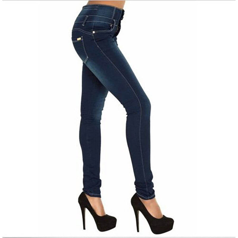 High Waist Denim Pencil Pants