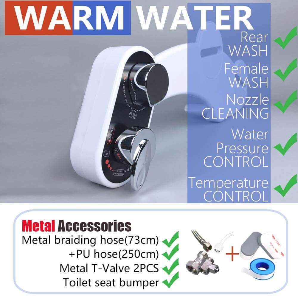 Hot Cold Bidet, Self-Cleaning, Dual Nozzle, Non-Electric