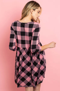 Stylish Plaid Pattern Dress