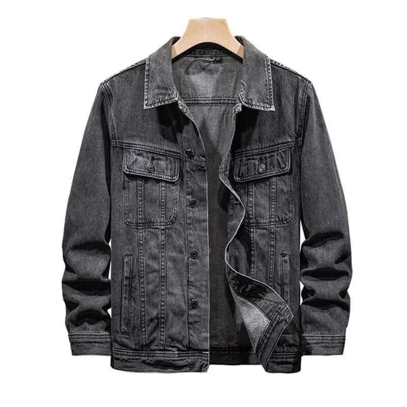Spring & Autumn Men's Denim Jacket Black Casual Fashion Classic