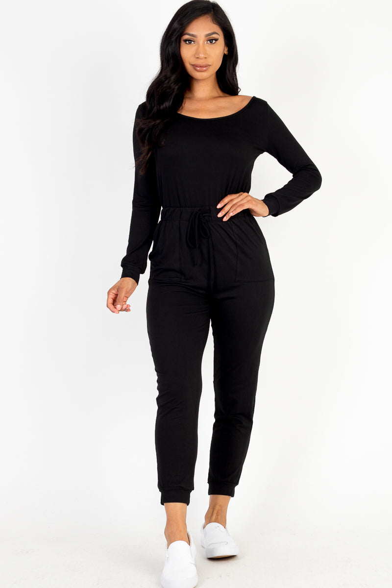 Capella Tie-Waist Long Sleeve Jumpsuit