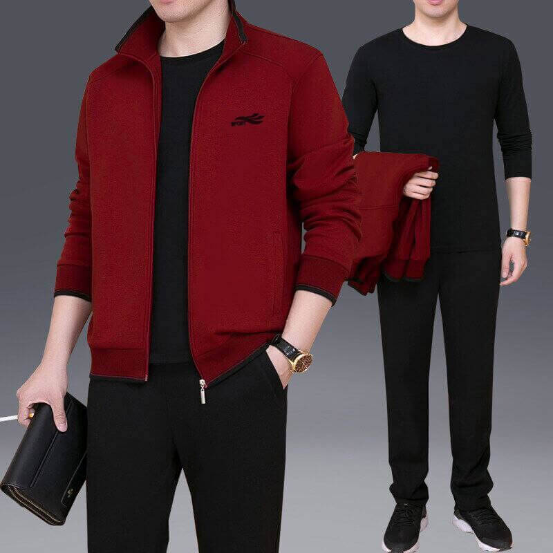 "3-Piece Men's Sweat Suit Set - Stylish and Casual Sportswear Set"