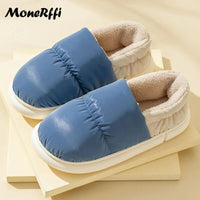 "Warm Waterproof Winter Slippers for Men and Women - Indoor/Outdoor Footwear"