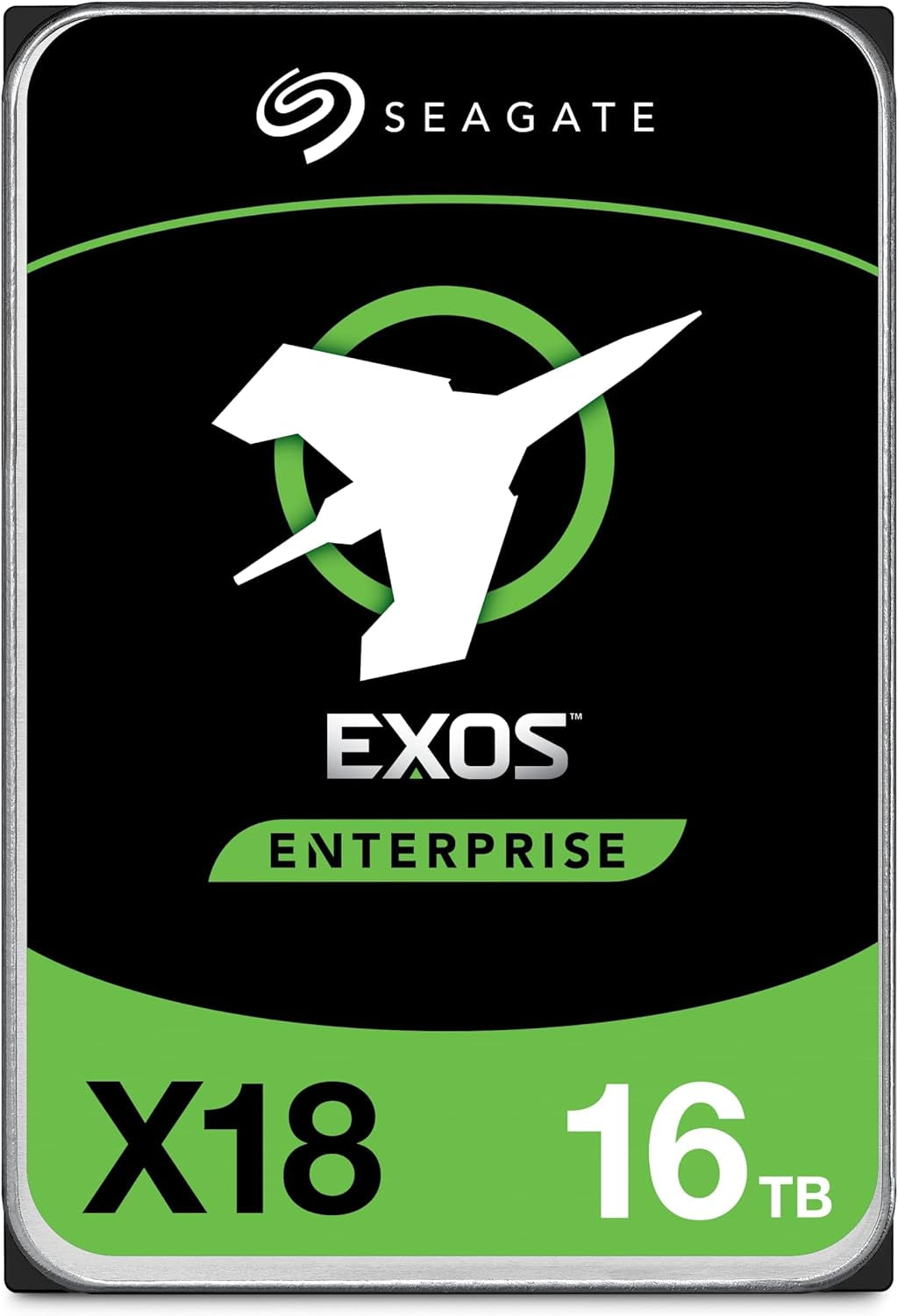 Exos X18 16TB Enterprise HDD - CMR 3.5 Inch Hyperscale SATA 6Gb/S, 7200 RPM, 512E and 4Kn Fastformat, Low Latency with Enhanced Caching (ST16000NM000J)