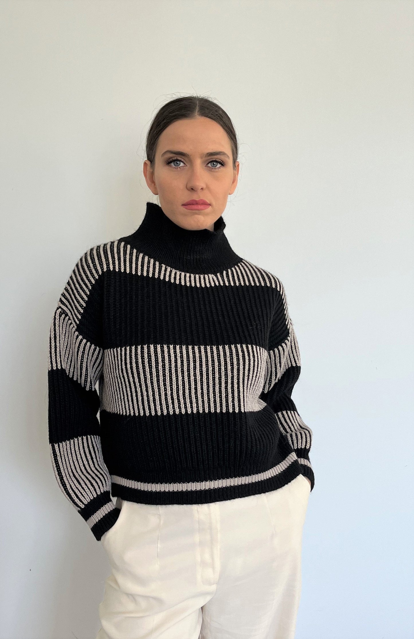 Merino wool high neck jumper