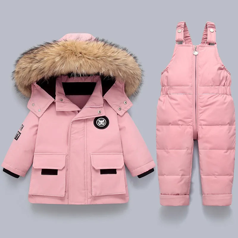Kids' Winter Warm Down Jacket & Jumpsuit Set (Boys & Girls)