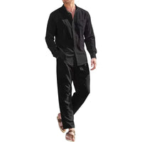 "Men's Classic Two-Piece Suit: Casual Cotton Linen Set"