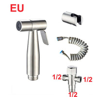 "Stainless Steel Handheld Bidet: Bathroom Hygiene Sprayer Set"