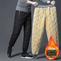 "Winter Lambswool Men's Jogger Pants: Warm, Thicken, and Waterproof"