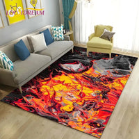 "Vibrant 3D Volcano Area Rug: Perfect Living Room & Kid's Play Mat"