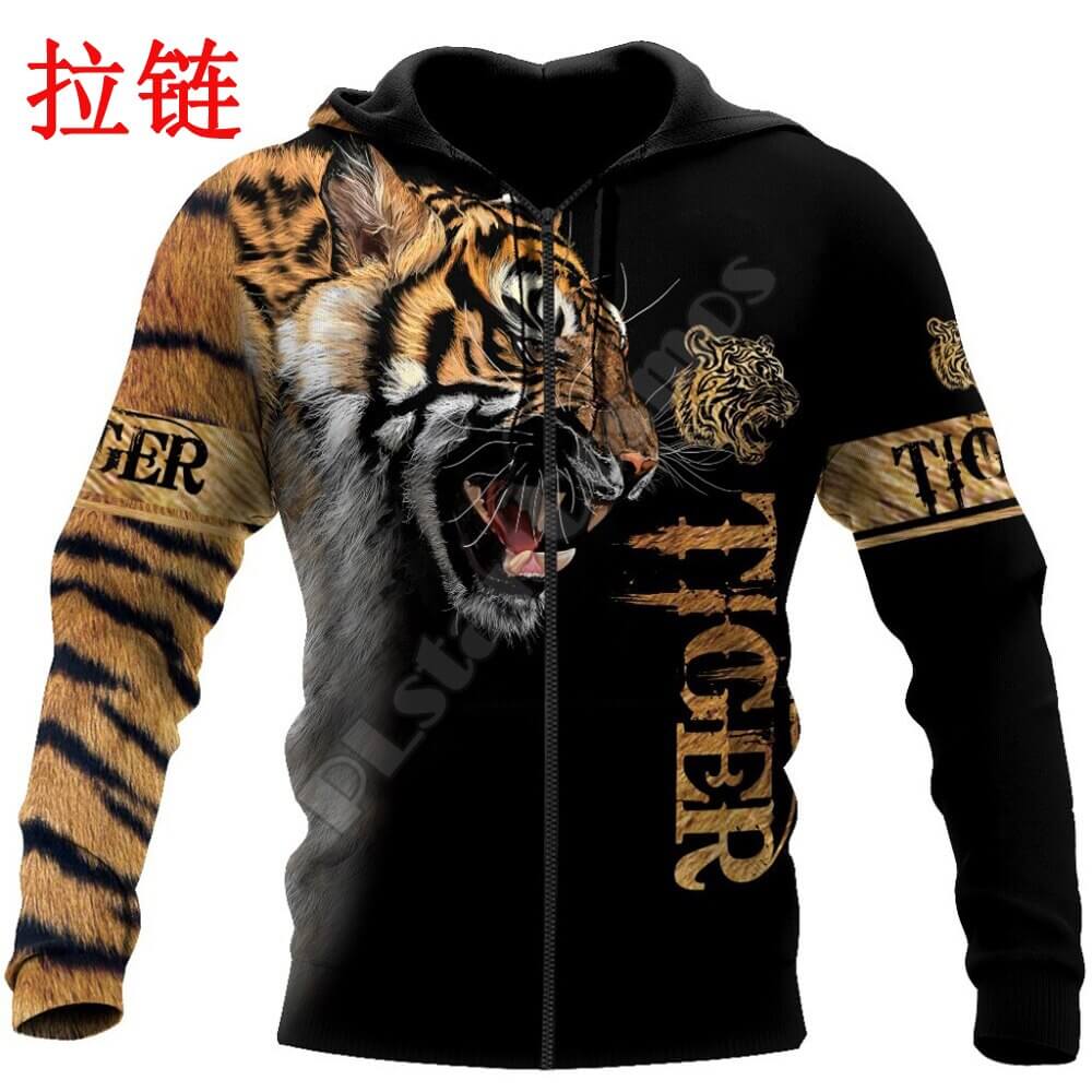 Animal Lion 3D Printed Men Hoodies Unisex Casual Pullover Zip Hoodie