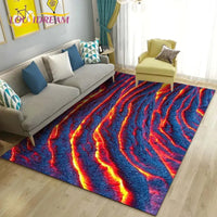 "Vibrant 3D Volcano Area Rug: Perfect Living Room & Kid's Play Mat"