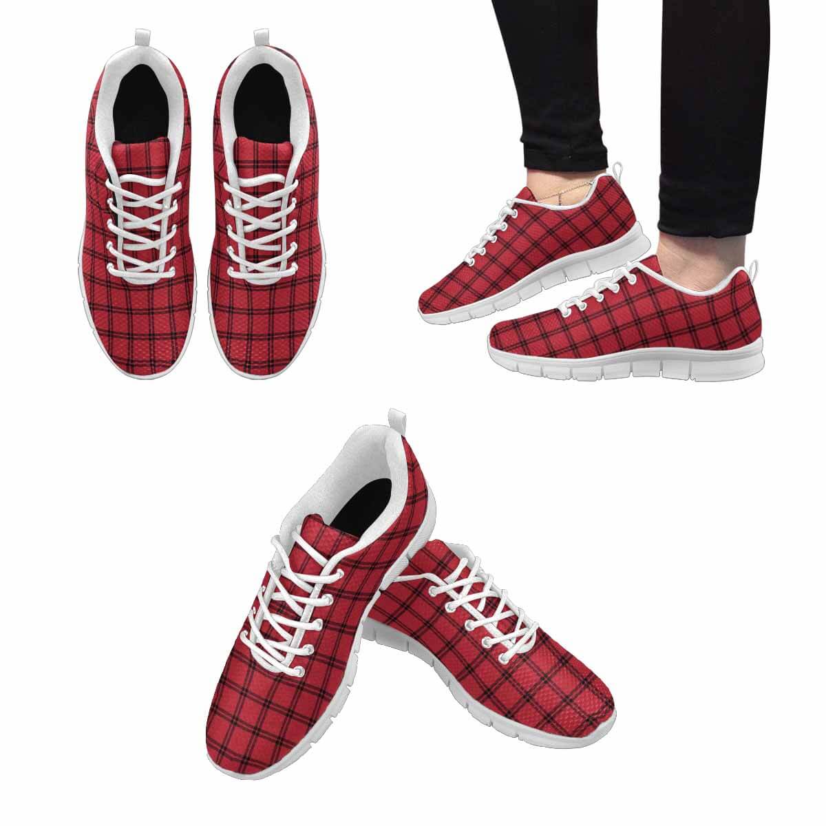 Men's Buffalo Plaid Running Sneakers - Uniquely You