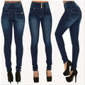 High Waist Denim Pencil Pants