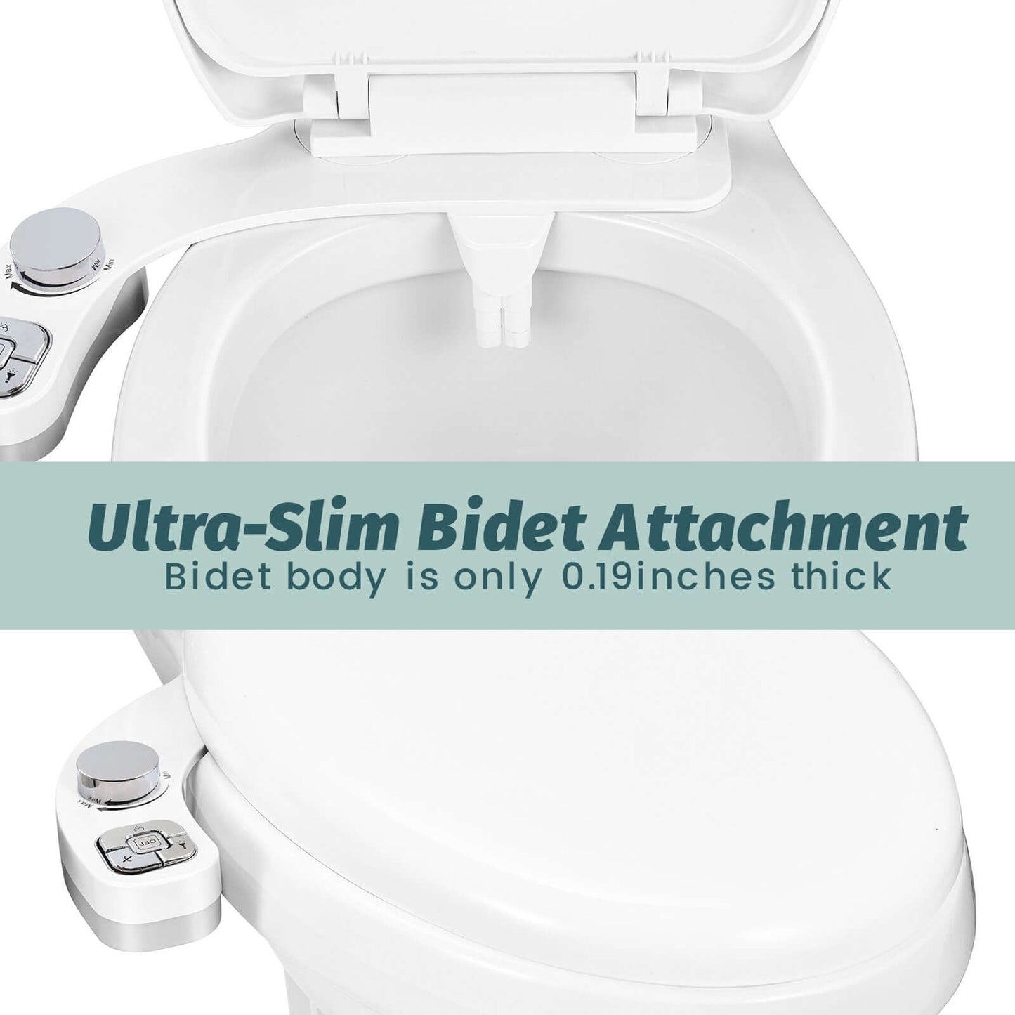 Samudra Button Bidet, Non-Electric, Dual Nozzle, Self-Cleaning