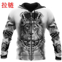 Animal Lion 3D Printed Men Hoodies Unisex Casual Pullover Zip Hoodie