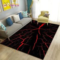 "Vibrant 3D Volcano Area Rug: Perfect Living Room & Kid's Play Mat"