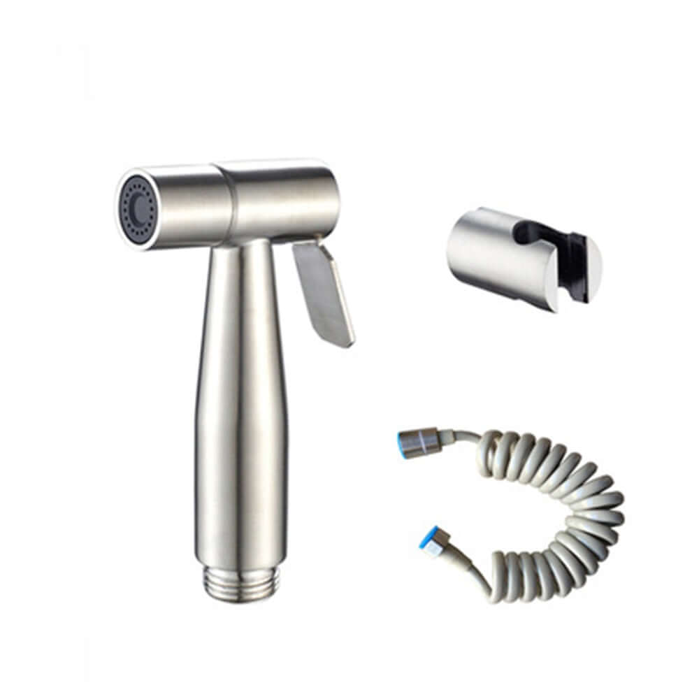 "Stainless Steel Handheld Bidet: Bathroom Hygiene Sprayer Set"