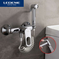 "LEDEME Bidet Faucet: Hot/Cold Water Mixer, Double Switch"