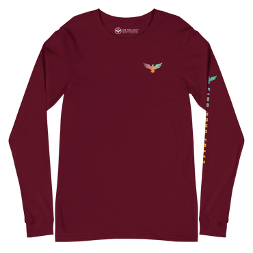 Women's All American Charter Series Maroon Rainbow Crewneck Long Sleeve Shirt