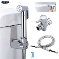 Arofa Toilet Bidet Sprayer Set, Brass Chrome Plated, Handheld, Complete Set