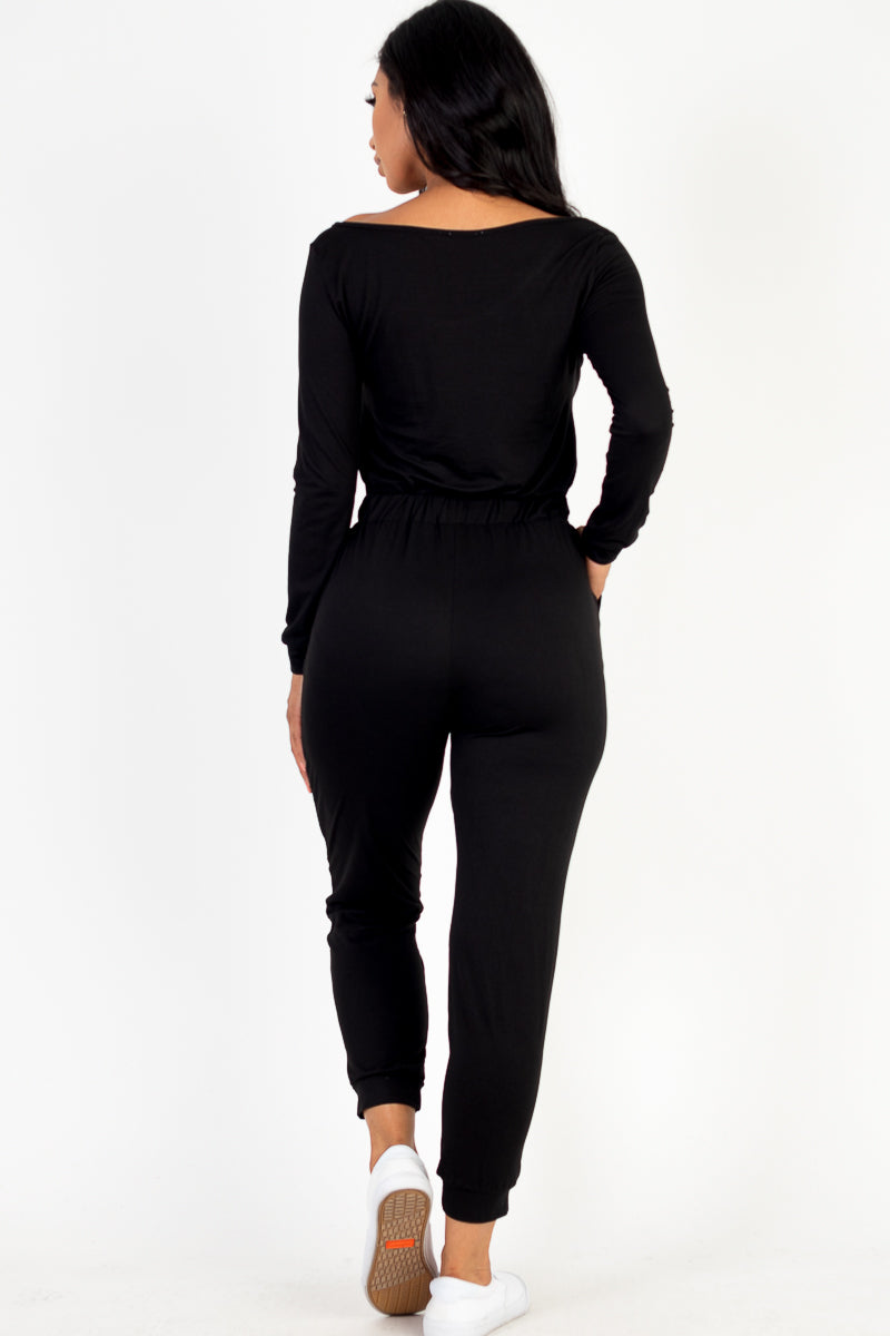 Capella Tie-Waist Long Sleeve Jumpsuit