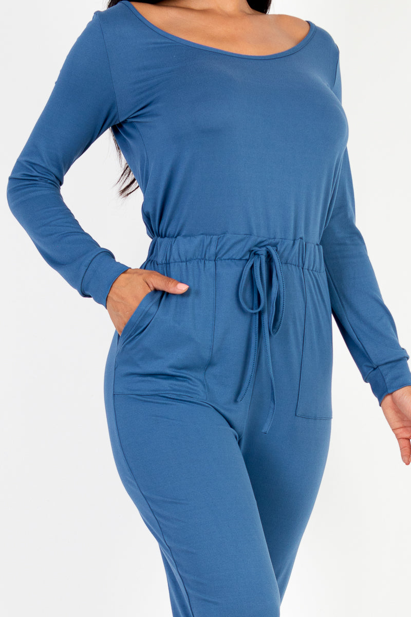 Capella Tie-Waist Long Sleeve Jumpsuit