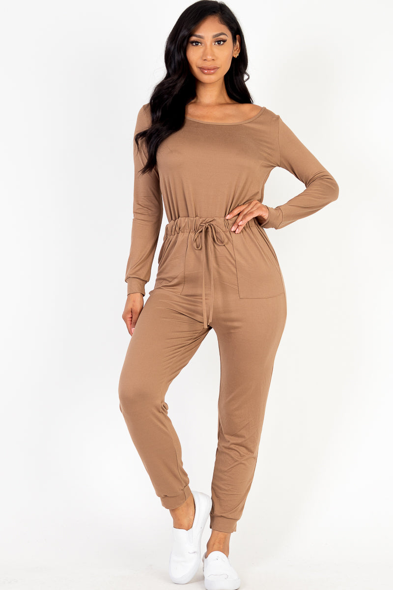 Capella Tie-Waist Long Sleeve Jumpsuit