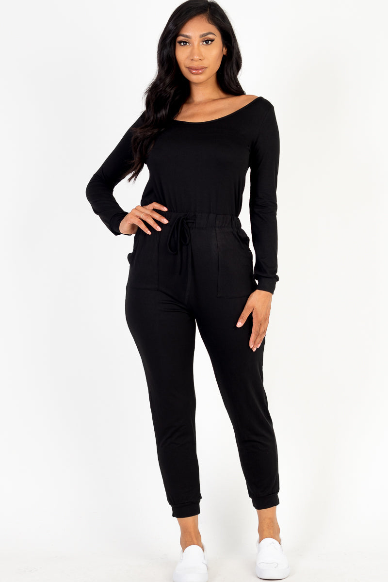 Capella Tie-Waist Long Sleeve Jumpsuit