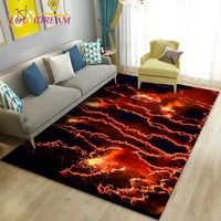 "Vibrant 3D Volcano Area Rug: Perfect Living Room & Kid's Play Mat"