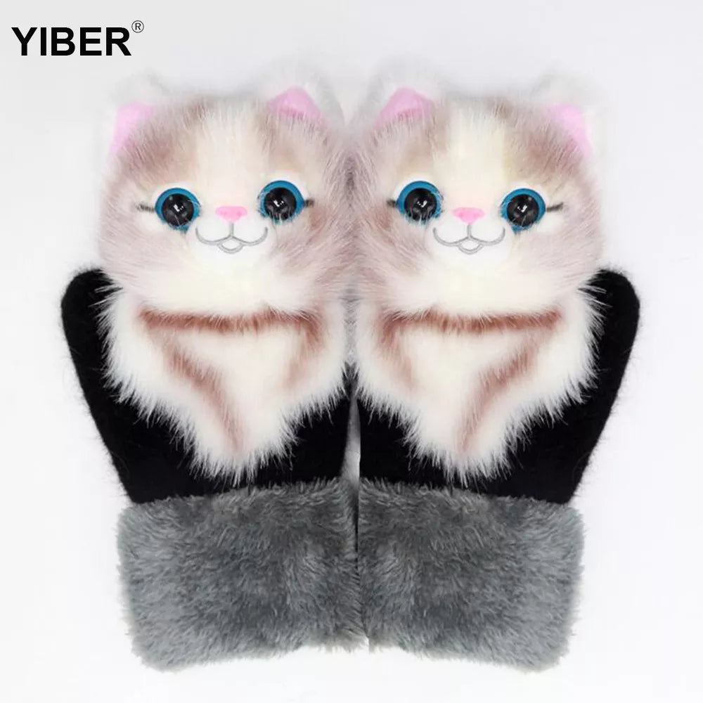 Winter Gloves Girls Christmas Gifts Kids Adults Gloves 5-15 Years Winter Warm