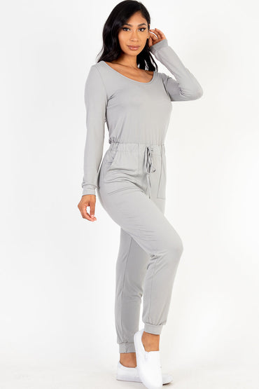 Capella Tie-Waist Long Sleeve Jumpsuit