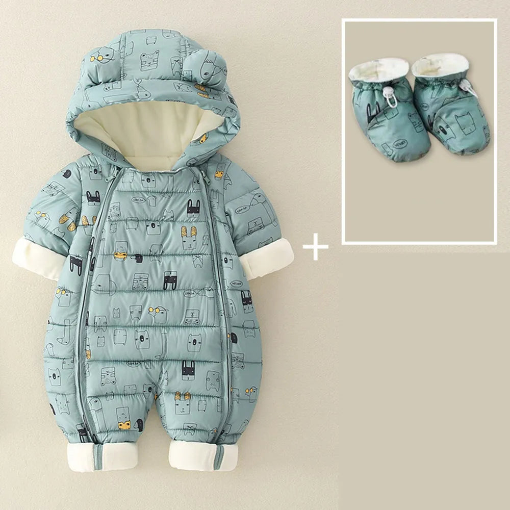 Warm Winter Wear for Baby Boys & Girls | Cotton Overalls Snowsuit"