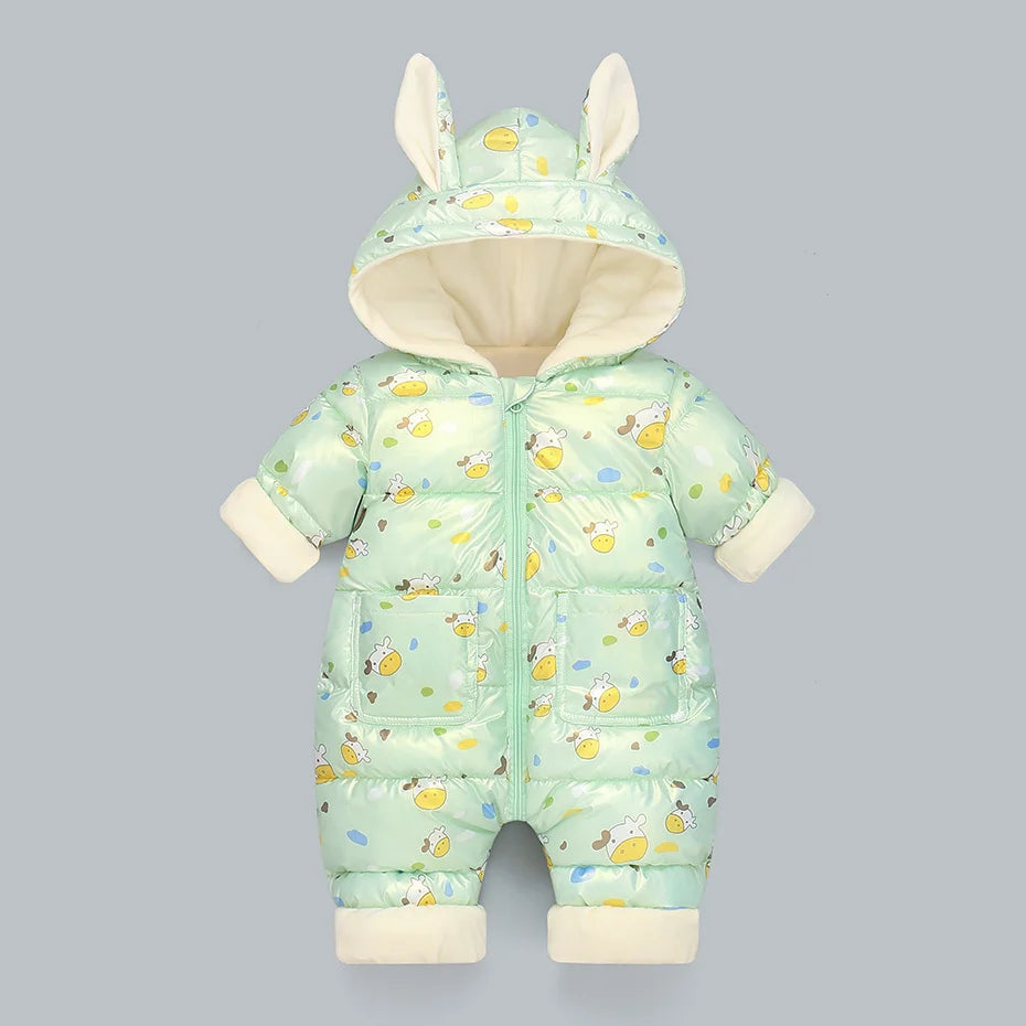 "Newborn Winter Fashion Snowsuit | Cotton-Padded Boy/Girl Jumpsuit"