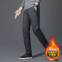 "Winter Lambswool Men's Jogger Pants: Warm, Thicken, and Waterproof"